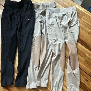 Kids Equestrian Riding Pants - Black and Tan